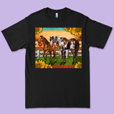 Western Ranch Horses Premium Tee Designed By Lillyallendesigns