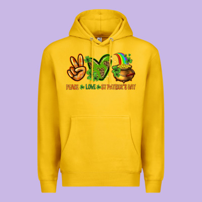 Peace Love St. Patrick's Day Premium Hoodie Designed By Howdyjamesfarm