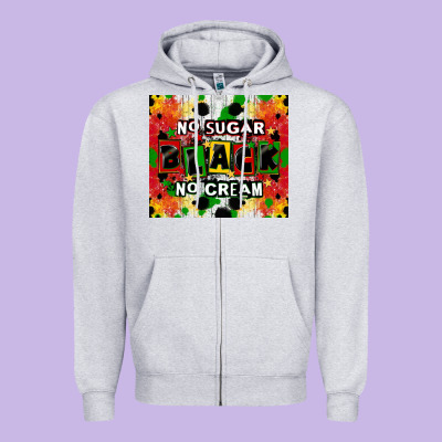 No Sugar No Cream Black Tumbler Zipper Hoodie Designed By Cowgirlartshop