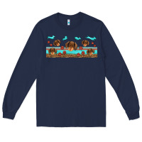 Navy dachshund wiener dog Long Sleeve Tee - Jasminsmagicworld