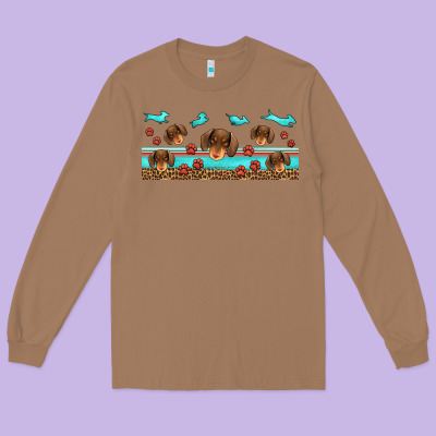 Dachshund Wiener Dog Long Sleeve Tee Designed By Jasminsmagicworld