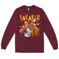 Burgundy orange galaxy sneaker girl afro woman Long Sleeve Tee - RanaPortraitStore