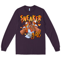 Plum orange galaxy sneaker girl afro woman Long Sleeve Tee - RanaPortraitStore