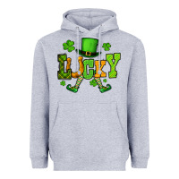 Heather Grey St. Patrick's lucky leprechaun Heavyweight Hoodie - OliviaCreatesArt