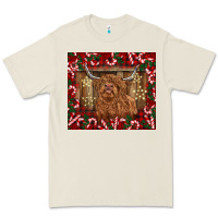 Bone Christmas highland cow with candy canes Premium Tee - BarkalooDesign