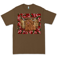Cacao Christmas highland cow with candy canes Premium Tee - BarkalooDesign