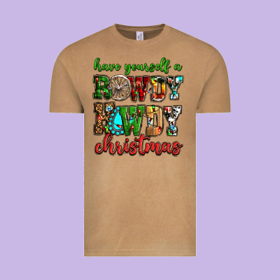 Have Yourself A Rowdy Howdy Christmas Vintage Tee Designed By Nancycooperartshop