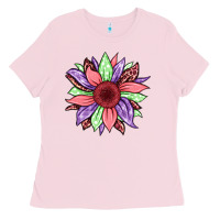 Bubblegum Pink easter spring sunflower Ladies Tee - Jasminsmagicworld