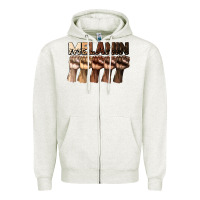 Oatmeal Heather melanin juneteenth Zipper Hoodie - CowGirlArtShop