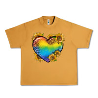 Peanut Butter Pride Heart And Sunflower Urban Heavy Tee - BundleAndBundleShop