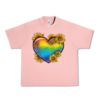 Salmon Pride Heart And Sunflower Urban Heavy Tee - BundleAndBundleShop