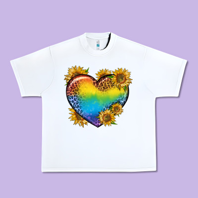 Pride Heart And Sunflower Urban Heavy Tee Designed By Bundleandbundleshop
