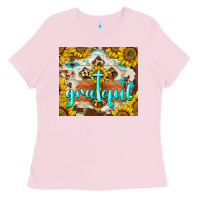 Bubblegum Pink grateful cross Ladies Tee - BarkalooDesign