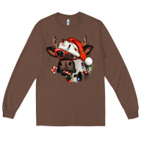 Chestnut Christmas cow with antlers Long Sleeve Tee - Jasminsmagicworld