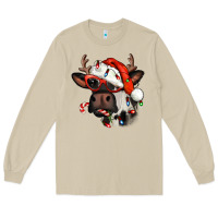Mushroom Christmas cow with antlers Long Sleeve Tee - Jasminsmagicworld