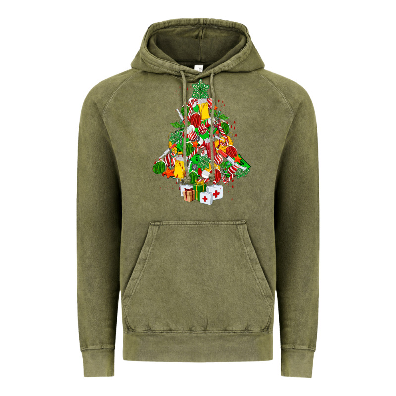 Nurse Christmas Tree Vintage Hoodie by MaliasSmallBusiness | Teevron