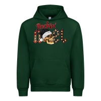 Forest Green rockin noel skull Urban Hoodie - CowhideDigitalArt