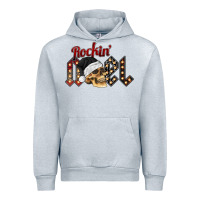 Heather Grey rockin noel skull Urban Hoodie - CowhideDigitalArt