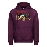 Mauve Wine rockin noel skull Urban Hoodie - CowhideDigitalArt