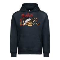 Navy rockin noel skull Urban Hoodie - CowhideDigitalArt