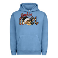 Pigment Pebble Blue rockin noel skull Urban Hoodie - CowhideDigitalArt