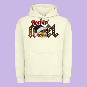 Rockin Noel Skull Urban Hoodie Designed By Cowhidedigitalart