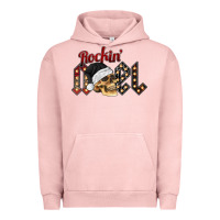 Pigment Salmon rockin noel skull Urban Hoodie - CowhideDigitalArt