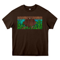 Chocolate Brown western cactus leopard and turquoise custom nametext license plate Heavy Core Tee - Artiststas