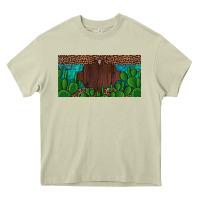Mossy western cactus leopard and turquoise custom nametext license plate Heavy Core Tee - Artiststas