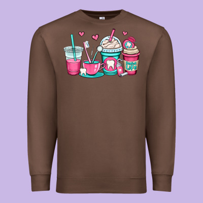 Dentist Coffee Cups Premium Sweatshirt Designed By Oliviacreatesart