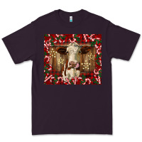Plum christmas heifer with candy canes Premium Tee - BarkalooDesign