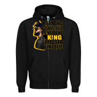Black strong powerful confident king blessed unique Zipper Hoodie - CowGirlArtShop