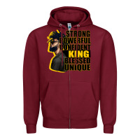 Burgundy strong powerful confident king blessed unique Zipper Hoodie - CowGirlArtShop
