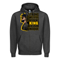 Charcoal Heather strong powerful confident king blessed unique Zipper Hoodie - CowGirlArtShop