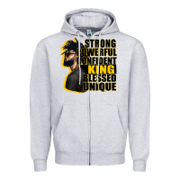 Heather Grey strong powerful confident king blessed unique Zipper Hoodie - CowGirlArtShop