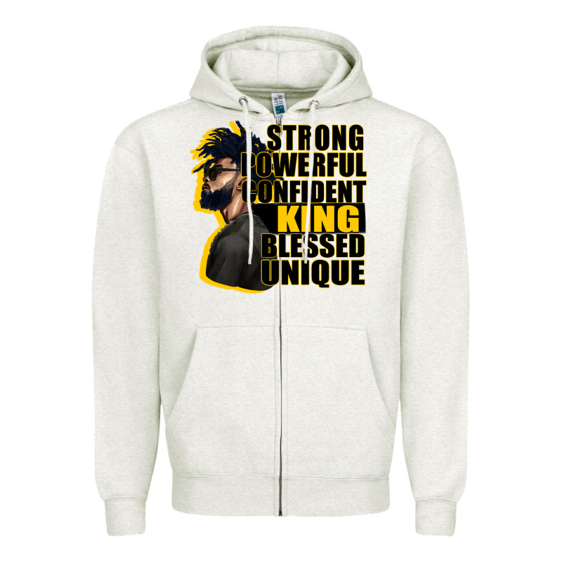 Strong Powerful Confident King Blessed Unique Zipper Hoodie by CowGirlArtShop | Teevron