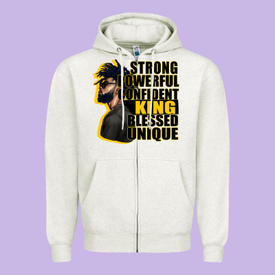 Strong Powerful Confident King Blessed Unique Zipper Hoodie Designed By Cowgirlartshop