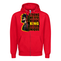 Red strong powerful confident king blessed unique Zipper Hoodie - CowGirlArtShop