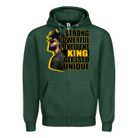 Sports Green strong powerful confident king blessed unique Zipper Hoodie - CowGirlArtShop