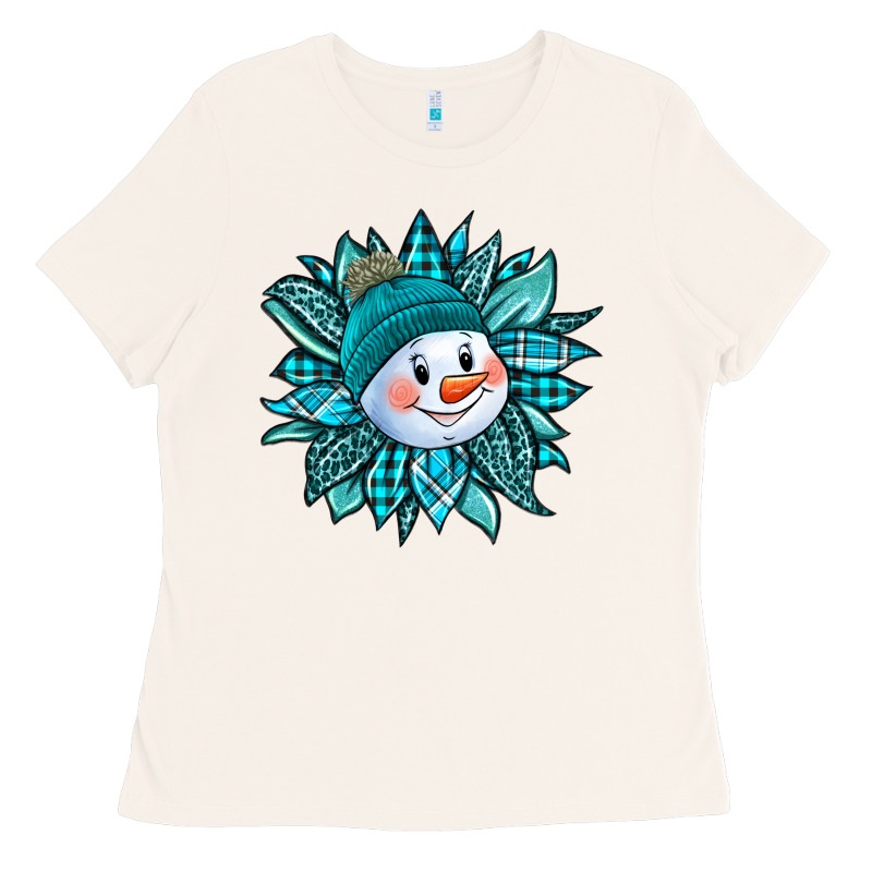 Cute Snowman Winter Sunflower Ladies Tee by Jasminsmagicworld | Teevron