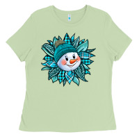 Matcha cute snowman winter sunflower Ladies Tee - Jasminsmagicworld