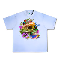 Grape Ice Pride Skull And Transgender Symbol With Peace Urban Heavy Tee - BundleAndBundleShop