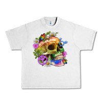 Lunar Rock Pride Skull And Transgender Symbol With Peace Urban Heavy Tee - BundleAndBundleShop