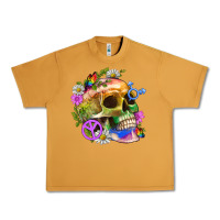 Peanut Butter Pride Skull And Transgender Symbol With Peace Urban Heavy Tee - BundleAndBundleShop