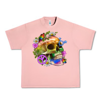 Salmon Pride Skull And Transgender Symbol With Peace Urban Heavy Tee - BundleAndBundleShop
