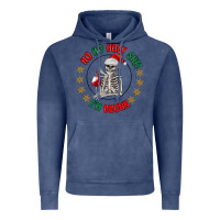 Vintage Denim ho ho holly shit skeleton santa Vintage Hoodie - MaliasSmallBusiness