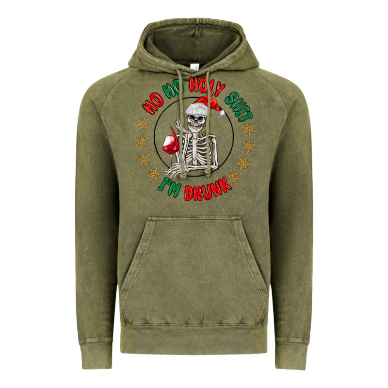 Ho Ho Holly Shit Skeleton Santa Vintage Hoodie by MaliasSmallBusiness | Teevron