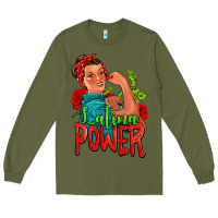 Army Green latina power strong woman Long Sleeve Tee - Jasminsmagicworld