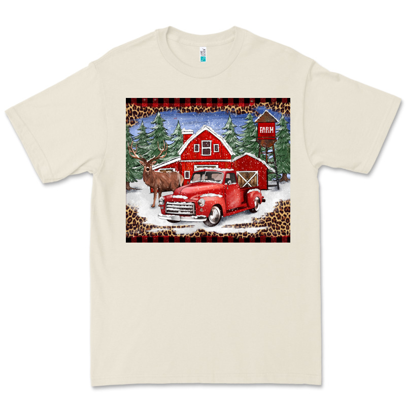Christmas Farm Reindeer And Truck Premium Tee by BarkalooDesign | Teevron