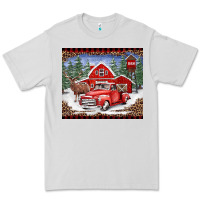 Dove Grey Christmas farm reindeer and truck Premium Tee - BarkalooDesign